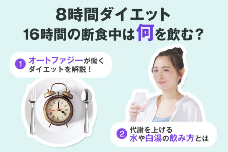 8時間ダイエット中に飲むもののポイントを説明する画像