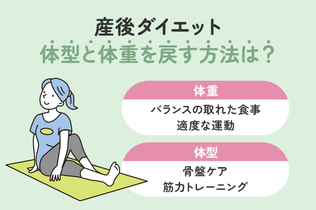 【産後ダイエット】体型と体重を元に戻す方法と注意点
