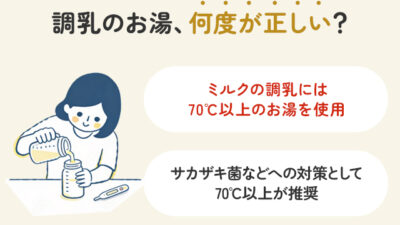 調乳の温度は何度？なぜ70℃？温度の目安と失敗例を解説