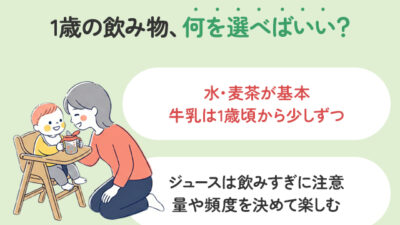 1歳の飲み物まとめ｜牛乳・麦茶・ジュースの疑問を解説