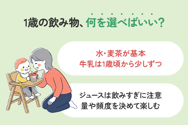 1歳の飲み物まとめ｜牛乳・麦茶・ジュースの疑問を解説